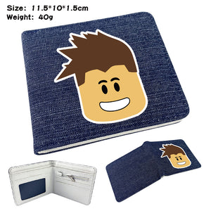 Denim folded leather purse