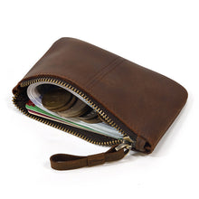 Load image into Gallery viewer, Cowhide zipper coin purse
