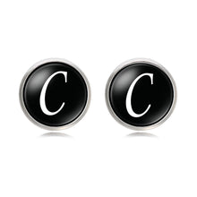 Load image into Gallery viewer, Letter Time Gem French Cufflinks Silver Men&#39;s Shirt Cufflinks
