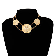 Load image into Gallery viewer, Embossed Geometric Necklace Sweater Necklace Women Totem Necklace
