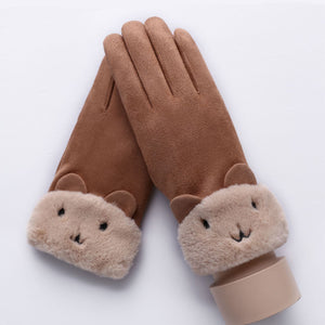 Suede gloves for ladies