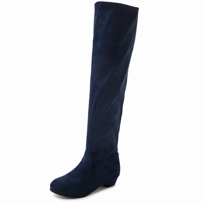 Knee length elastic boots