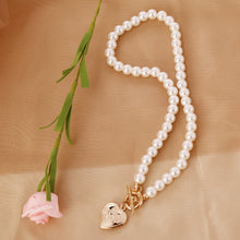 Load image into Gallery viewer, Love pearl retro necklace women
