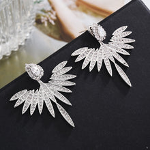 Load image into Gallery viewer, Zircon earrings angel wings earrings
