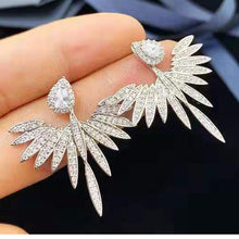 Load image into Gallery viewer, Zircon earrings angel wings earrings

