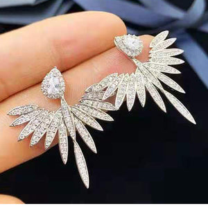 Zircon earrings angel wings earrings