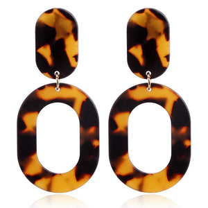 Leopard Earrings acrylic circle geometric Earrings
