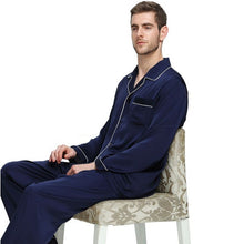 Load image into Gallery viewer, Men&#39;s silk satin pajamas suit casual wear
