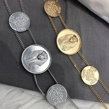Load image into Gallery viewer, Embossed Geometric Necklace Sweater Necklace Women Totem Necklace
