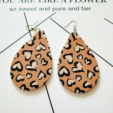 Load image into Gallery viewer, Retro wooden drop earrings female drop earrings carved exaggerated ear jewelry

