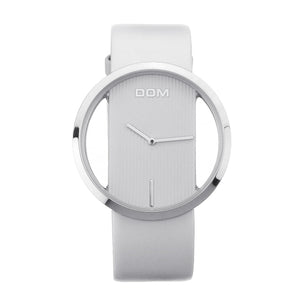 DOM Women Luxury Leather Strap Waterproof Quartz Watch