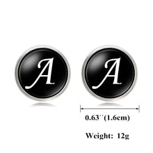 Load image into Gallery viewer, Letter Time Gem French Cufflinks Silver Men&#39;s Shirt Cufflinks
