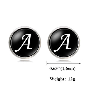 Letter Time Gem French Cufflinks Silver Men's Shirt Cufflinks