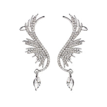 Load image into Gallery viewer, Wings rhinestone tassel earrings earrings
