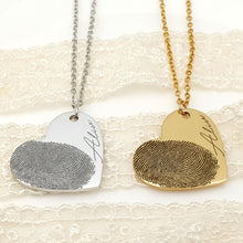 Load image into Gallery viewer, Personalized Fingerprint Necklace Custom Heart Necklace Name Necklace Memorial Gift Christmas Gift Valentines Day Gift
