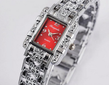 Load image into Gallery viewer, Roman style watch square diamond-studded steel watch 68 movement watch

