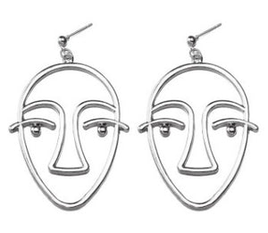 Hollowed face ear nail Earrings