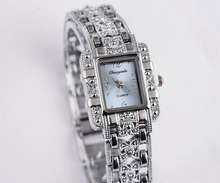 Load image into Gallery viewer, Roman style watch square diamond-studded steel watch 68 movement watch
