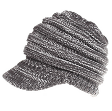 Load image into Gallery viewer, Knitted Baseball Cap Messy Bun Beanie Women Ponytail Beanies Autumn Winter Hats Female Soft Knitting Caps Warm Ladies Skullies
