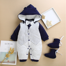 Load image into Gallery viewer, Children cotton baby clothes in the spring and autumn winter warm thick baby Jumpsuit newborn climb clothes clothes Kazakhstan

