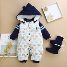 Load image into Gallery viewer, Children cotton baby clothes in the spring and autumn winter warm thick baby Jumpsuit newborn climb clothes clothes Kazakhstan

