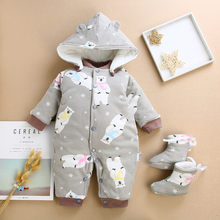 Load image into Gallery viewer, Children cotton baby clothes in the spring and autumn winter warm thick baby Jumpsuit newborn climb clothes clothes Kazakhstan
