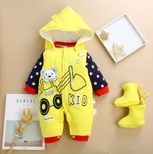 Load image into Gallery viewer, Children cotton baby clothes in the spring and autumn winter warm thick baby Jumpsuit newborn climb clothes clothes Kazakhstan

