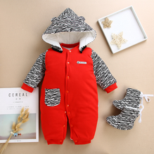 Load image into Gallery viewer, Children cotton baby clothes in the spring and autumn winter warm thick baby Jumpsuit newborn climb clothes clothes Kazakhstan
