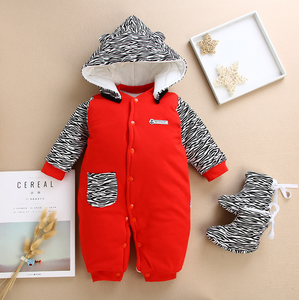 Children cotton baby clothes in the spring and autumn winter warm thick baby Jumpsuit newborn climb clothes clothes Kazakhstan