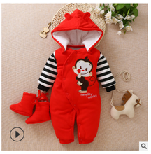 Load image into Gallery viewer, Children cotton baby clothes in the spring and autumn winter warm thick baby Jumpsuit newborn climb clothes clothes Kazakhstan
