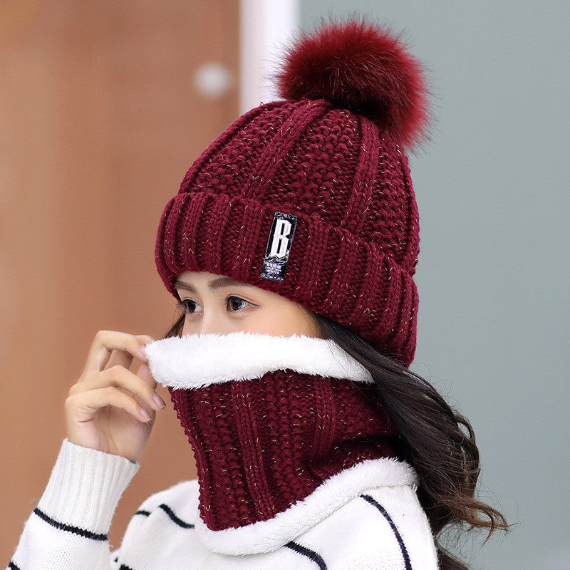Hair ball warm wool cap