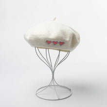 Load image into Gallery viewer, Love Embroidered Wool Beret Painter Hat Ms. Warm Fashion
