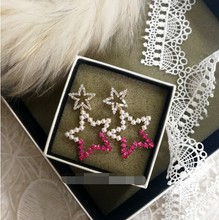 Load image into Gallery viewer, Star Pearl Earrings Lace Letter Butterfly Flower Micro-setdiamond Zircon Earrings Earrings B-559
