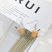 Load image into Gallery viewer, Creative Handmade Pearl Milk Tea Earrings Personalized Design Niche Earrings
