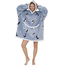 Load image into Gallery viewer, Lazy Blanket Composite Lamb Velvet Pullover Flannel Sweater Tv TV Blanket Hooded Lazy Outdoor Warm Pajamas
