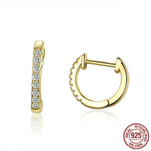 Load image into Gallery viewer, Sterling Silver Circle Gold Earrings Zircon Earrings European And American Popular Earrings
