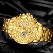 Load image into Gallery viewer, WWOOR 2021 Fashion Mens Watches Top Brand Luxury Gold Full Steel Quartz Watch Men Waterproof Sport Chronograph Relogio Masculino
