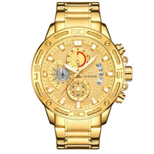 Load image into Gallery viewer, WWOOR 2021 Fashion Mens Watches Top Brand Luxury Gold Full Steel Quartz Watch Men Waterproof Sport Chronograph Relogio Masculino
