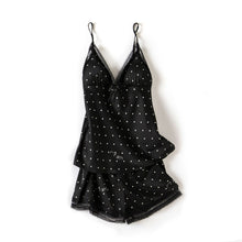 Load image into Gallery viewer, Print Dot Lady Nightwear Satin 4PCS Pajamas Set For Women
