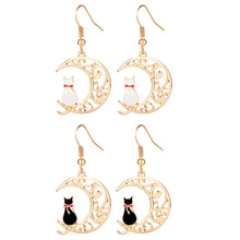 Load image into Gallery viewer, Empty Moon Cat Dripping Earrings Earrings Female Cartoon Animal Earrings
