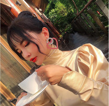 Load image into Gallery viewer, Fashion peach Heart Accessories Earrings
