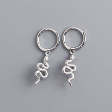 Load image into Gallery viewer, Irregular Golden Tassel Pleated Snake Earrings Earrings
