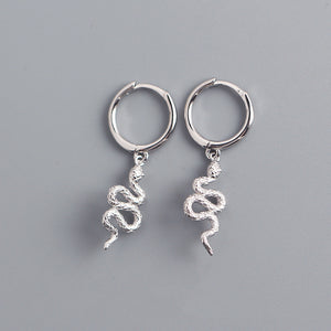 Irregular Golden Tassel Pleated Snake Earrings Earrings