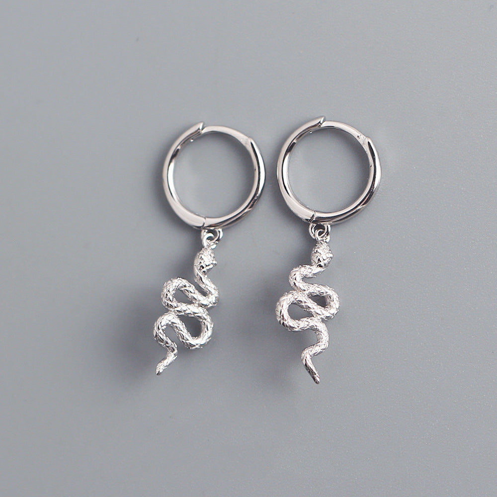 Irregular Golden Tassel Pleated Snake Earrings Earrings