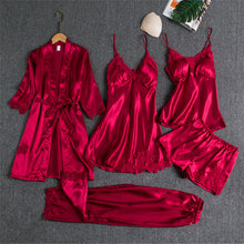 Load image into Gallery viewer, Spring And Autumn Sling Five-Piece Pajamas Women
