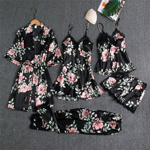 Load image into Gallery viewer, Spring And Autumn Sling Five-Piece Pajamas Women
