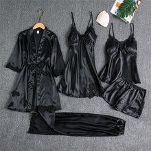 Load image into Gallery viewer, Spring And Autumn Sling Five-Piece Pajamas Women
