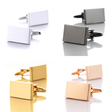 Load image into Gallery viewer, Plain Metal Rectangular Cufflinks High Quality Cufflinks
