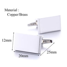 Load image into Gallery viewer, Plain Metal Rectangular Cufflinks High Quality Cufflinks
