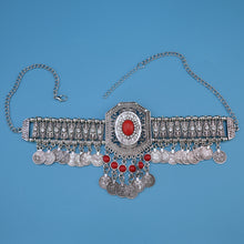 Load image into Gallery viewer, Street Style Coin Tassel Necklace Turquoise Necklace
